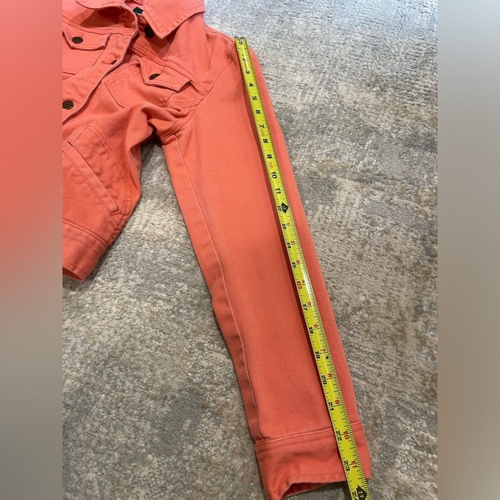 Lauren Ralph Lauren Jean Jacket Salmon Pink Denim Women’s Size Medium - Picture 9 of 10